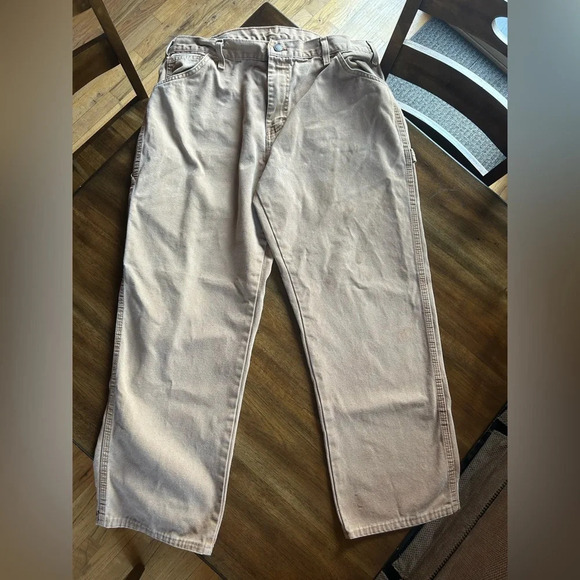 Dickies Khaki Workpants Size 38x34 - Picture 1 of 7